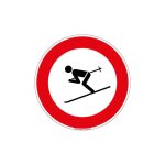Signaletique. biz france - panneau interdit de skier (d0593) - adhésif - diamètre 450 mm Signaletique. biz france - panneau interdit de skier (d0593) - adhésif - diamètre 450 mm