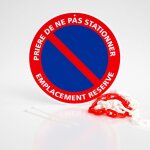 Signaletique. biz france - panneau pri�re de ne pas stationner emplacement r�serv� disque rigide pr�perc� ...