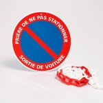 Signaletique. biz france - panneau pri�re de ne pas stationner sortie de voiture disque rigide pr�perc� ...