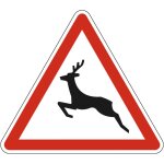 Signaletique. biz france - panneau de signalisation danger - passage d'animaux sauvages - triangulaire ...