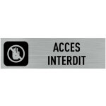 Signaletique. biz france - pictogramme acces interdit (q0012). - adh�sif aspect aluminium bross� -