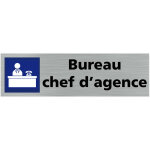 Signaletique. biz france - pictogramme bureau chef d'agence (q0433). - plaque aluminium bross� -