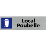 Signaletique. biz france - pictogramme local poubelle (q0120). - adh�sif aspect aluminium bross� -