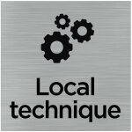 Signaletique. biz france - pictogramme local technique (q1025). - adh�sif aspect aluminium bross� -