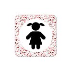 Plaque de porte design sphere toilette fille . - shell -