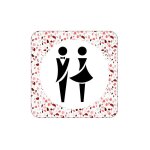 Plaque de porte design sphere toilettes mixtes . - cube -