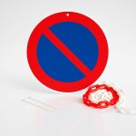 Signaletique. biz france - stationnement interdit picto disque rigide pr�perc� avec chaine plastique ...