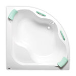 Siko - 140 x 140 cm samanta plus baignoire d'angle en acrylique, sans pieds, blanc (sm1400plus)