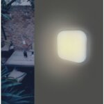 Silamp - applique led murale 20w blanche carr� ip65 - blanc froid 6000k - 8000k