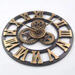 Silencieux 3d style europ�en r�tro cr�atif horloge murale industrielle engrenage art personnalit� salon ...