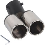 Silencieux d'chappement universel pour voiture, bouche ronde, double tube incurv, en acier inoxydable ...