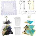 Silicone moule pour bijoux, 3 niveaux coaster moule resine moules en r�sine pour tour � dessert avec ...