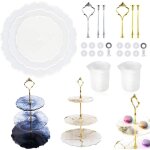 Silicone moule pour bijoux, 3 niveaux coaster moule resine moules en r�sine pour tour � dessert avec ...