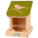 Silo mangeoire oiseaux pochoir - l 16, 8 x l 14, 8 x h 20, 2 cm - beige - livraison gratuite