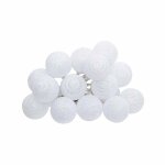 Guirlande lumineuse boule 10 pcs � piles 6cm - blanc silumen