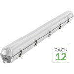 Silumen - kit de r�glette led �tanche + tube n�on led 150cm t8 22w - pack de 12 / blanc neutre / simple ...