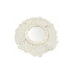 Miroir rond macram� 50x50x7 cm - beige silumen