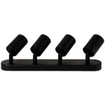 Silumen - plafonnier 4 spots orientables alu noir pour ampoule gu10