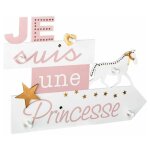 Porte manteau mural bois 'princesse' 5 crochets silumen