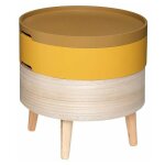 Silumen - table d'appoint bois coffre de rangement - jaune Silumen - table d'appoint bois coffre de rangement - jaune