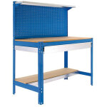 Simonrack - kit etabli 1440x1200x600mm charge 600kg - simonwork bt3 box 1200 bleu / bois