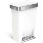Simplehuman - poubelles - poubelle 45 l, avec poche pour sac, inox / blanc cw1387cb