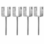 Simpson strong tie ? lot de 4 pieds de poteau en u � sceller ? acier s235jr galvanis� ? hauteur r�glable ...