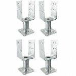 Simpson strong tie - lot de 4 pieds de poteau en u sur platine ppup - dimensions: 90 mm Simpson strong tie - lot de 4 pieds de poteau en u sur platine ppup - dimensions: 90 mm