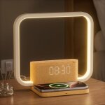 Simulateur d'aube r�veil lumineux, 3 niveaux de luminosit� tactile, lampe de chevet avec chargeur sans ...