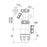 Siphon evier avec piquage lave - linge et trop - plein - valentin - 75220000100 Siphon evier avec piquage lave - linge et trop - plein - valentin - 75220000100
