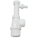 Siphon d'�vier plastique r�glable avec prise de vidange �40 ond�e