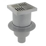 Siphon de sol avec grille inox presto 150x150mm sortie horizontale ou verticale � 50mm - 60478