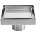 Siphon de sol invisible en acier inoxydable 304 drain de sol d�odorant �paissi carr� 1010cm