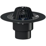 Siphon de toit gravitaire dn110 vertical avec panier à feuilles et anneau en acier vissé Siphon de toit gravitaire dn110 vertical avec panier à feuilles et anneau en acier vissé