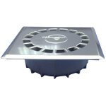 Siphon vertical standard en pvc, inox t - 88 i, 15 x 15 cm / 165 x 165 x 50, 5 mm / �50 mm