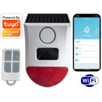 Sir�ne d'alarme ext�rieure rtx avec d�tecteur de mouvement pir, batterie solaire et t�l�commande wifi ...