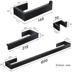 Sirhona - 4 pices porte - serviettes ensemble de salle de bains wc en acier inoxydable sus304 crochet ...