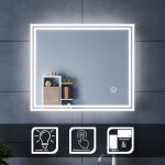 Sirhona miroir lumineux de salle de bain ? miroir led 60x50 cm avec contrôle tactile Sirhona miroir lumineux de salle de bain ? miroir led 60x50 cm avec contrôle tactile