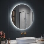 Sirhona - miroir rond salle de bain led miroir lumineux salle de bain avec eclairage int�gr�, 3 temp�ratures ...