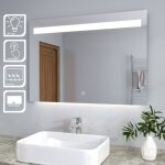 Sirhona - miroir de salle de bain led rectangle commutateur anti - bu�e �clairage int�gr� blanc froid ...