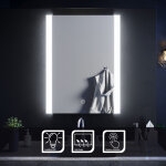 Sirhona miroir de salle de bain led rectangle commutateur anti - bu�e �clairage int�gr� blanc froid bandes ...