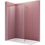 Sirhona - paroi de douche  l'italienne rglable 100 x 200 cm verre 8mm anticalcaire transparent avec ...