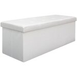 Dunedesign coffre de rangement xxl pliante 110x38x38cm incl 2 cloisons 120l pouf pliable repose - pieds ...