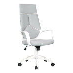 Six - chaise de bureau moderna tissu grise / blanche