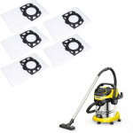 Sjlerst lot de 5 sacs de filtre sacs d'aspirateur pour karcher wd4 wd5 wd6 mv4 mv5 mv6, pi�ces de rechange ...