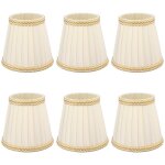 Sjlerst 6pcs petite abat - jour clip sur tambour abat - jour en tissu pour lustre bougies ampoules accessoires ...