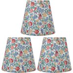 Abat - jour conique en tissu  motif floral pour lampadaire ou lampe sur pied avec culot e14 - sjlerst ...