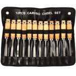Sjlerst ensemble de 12 ciseaux à main pour sculpture sur bois, outils professionnels pour tour à bois ... Sjlerst ensemble de 12 ciseaux à main pour sculpture sur bois, outils professionnels pour tour à bois ...