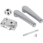 Sjlerst ensemble de serrure de levier de porte de toilette, bouton de poign�e de salle de bains, chrome ...