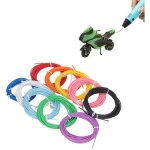 Sjlerst filament de stylo 3d pla, 10 couleurs, stylo 3d et stylo d'impression 3d, 5m pour packgout, mynt3d, ...